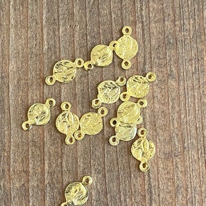 Vintage French Rosary Connectors in Gold Finish - Virgin of Lourdes