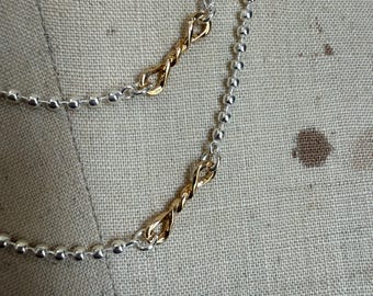 Infinity Twist Ball Chain Rope in Silver and Gold