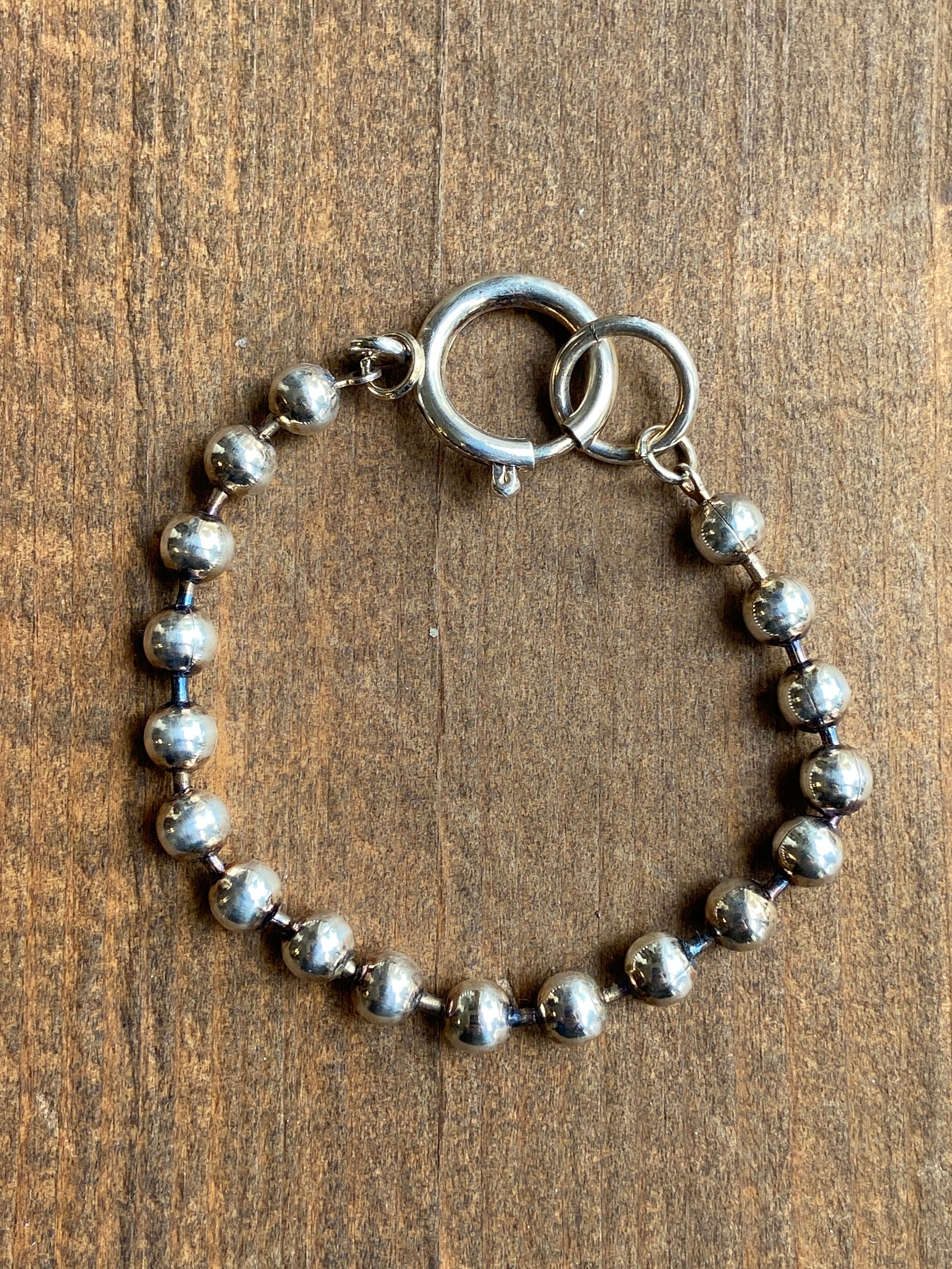 6mm Ball Chain Bracelet in Aged Sterling Finish