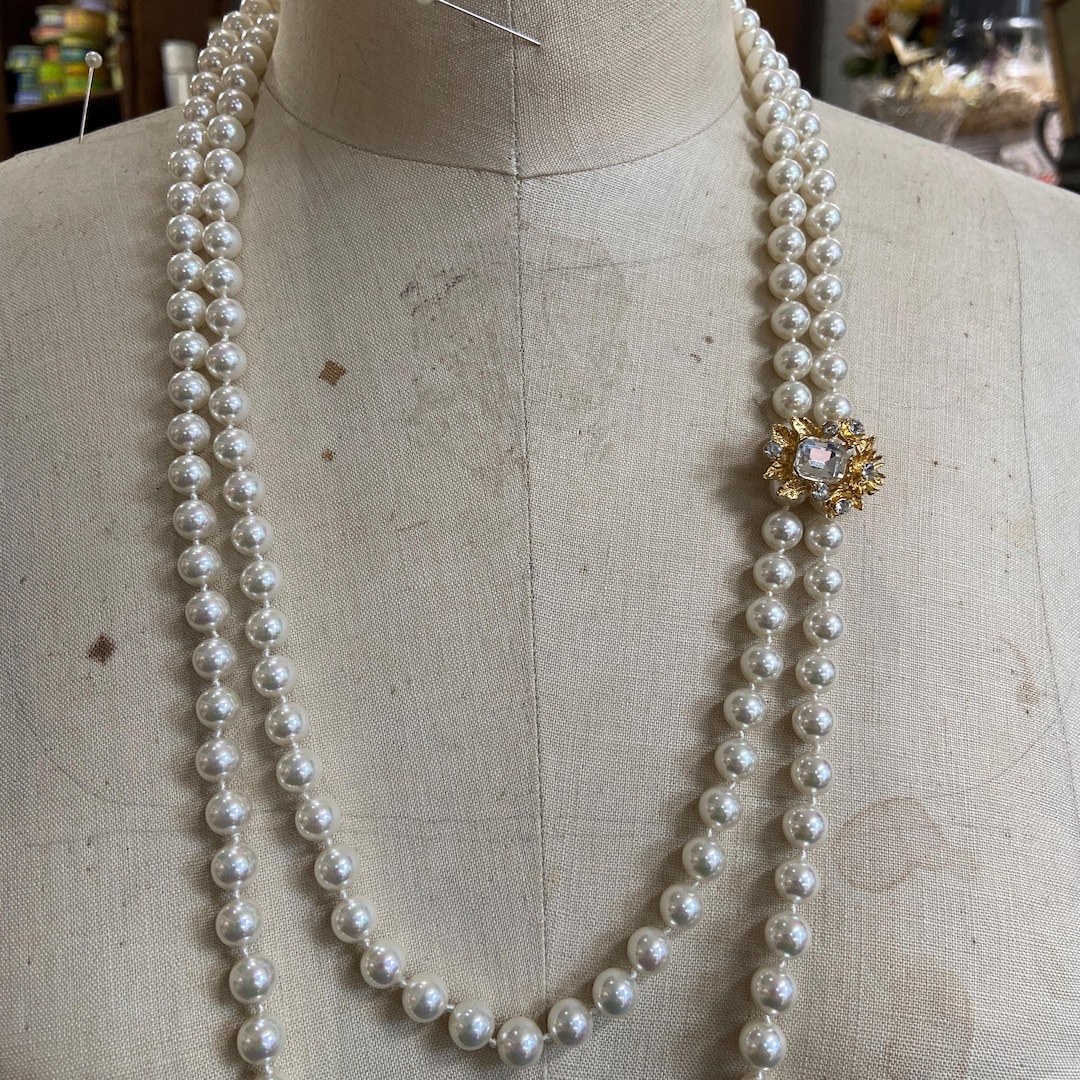 Bead Enhancer Vintage Rhinestone Enhancer for Pearls and Bead Necklaces - Etsy