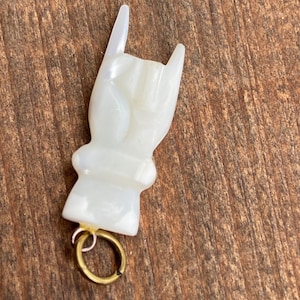 Italian Manu Cornuto Good Luck Pendant in Mother of Pearl