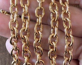 Vintage Gold Plated Chunky Cable Chain - By the Foot