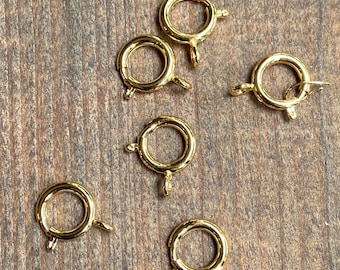 Solid Brass 12mm Spring Ring Clasp 18k Gold Finish