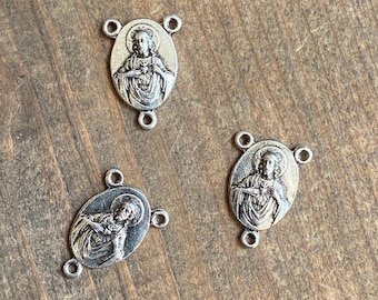 Vintage Sacred Heart of Jesus and Notre Dame de Carmel Rosary Center by the piece