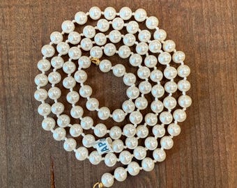 Vintage Hand Knotted Japanese 6mm Pearl Strand 28 Inches