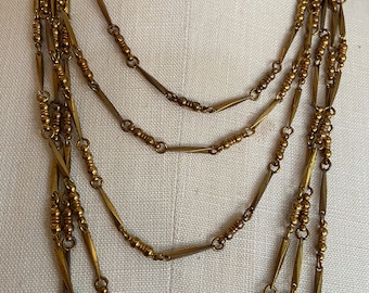 Vintage Solid Brass Machined Link Chain - by the foot