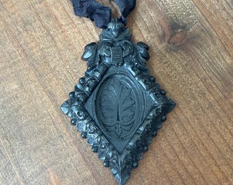 Victorian Gutta Percha Pendant Replica Hand Cast by the piece