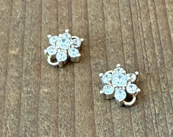 Brilliant Cubic Zirconia Flower Connectors by the pair