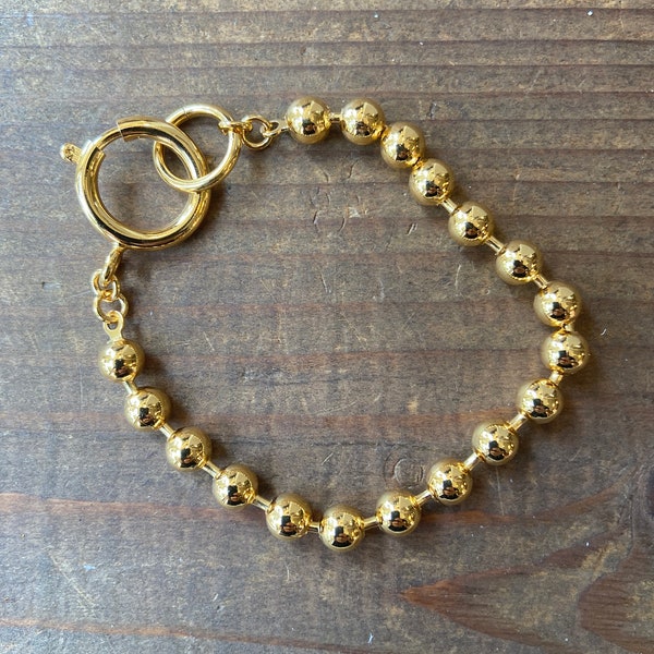 Single Wrap Ball Chain Bracelet in Gold Finish