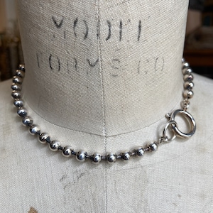 Ball Chain Necklace/Double Wrap Bracelet - Aged Sterling Finish