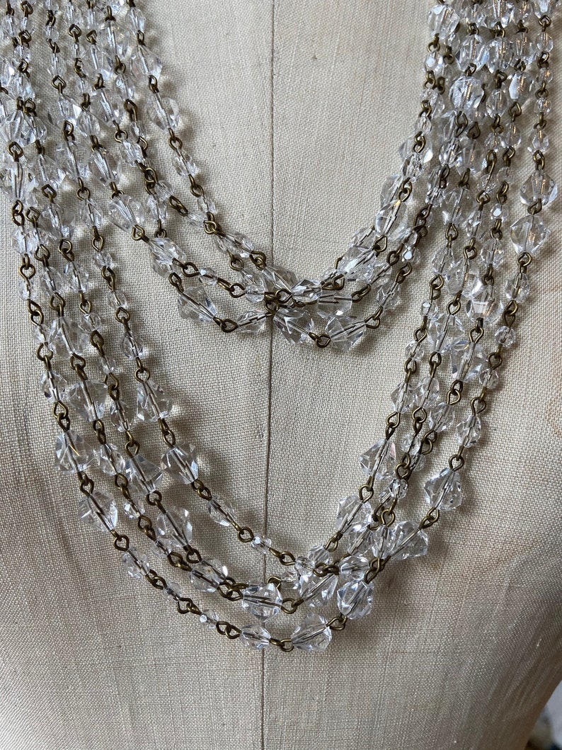 Handmade Bead Chain Japanese Bell Sequence in Crystal