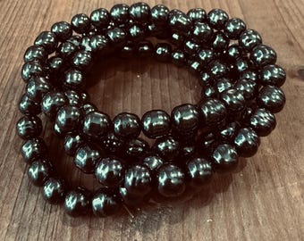 8mm Miriam Haskell Baroque Pearls in Black