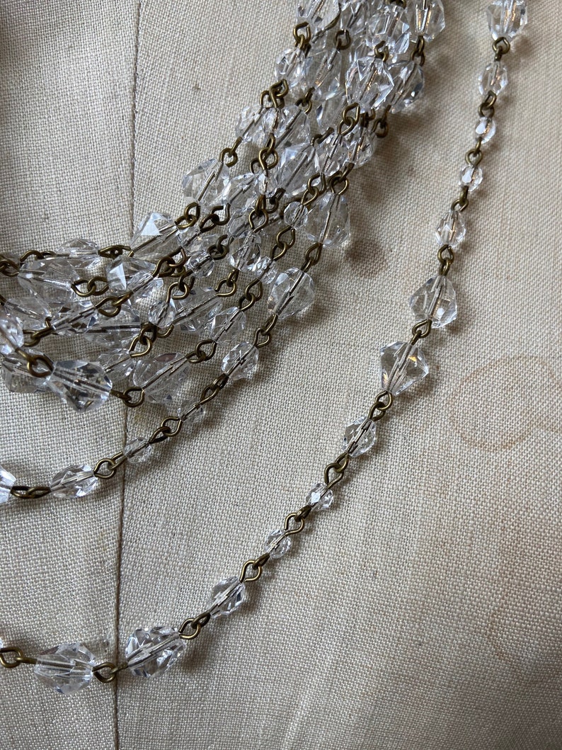 Handmade Bead Chain Japanese Bell Sequence in Crystal