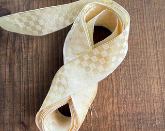 Vintage Wired French Jacquard in Cream Check by the yard