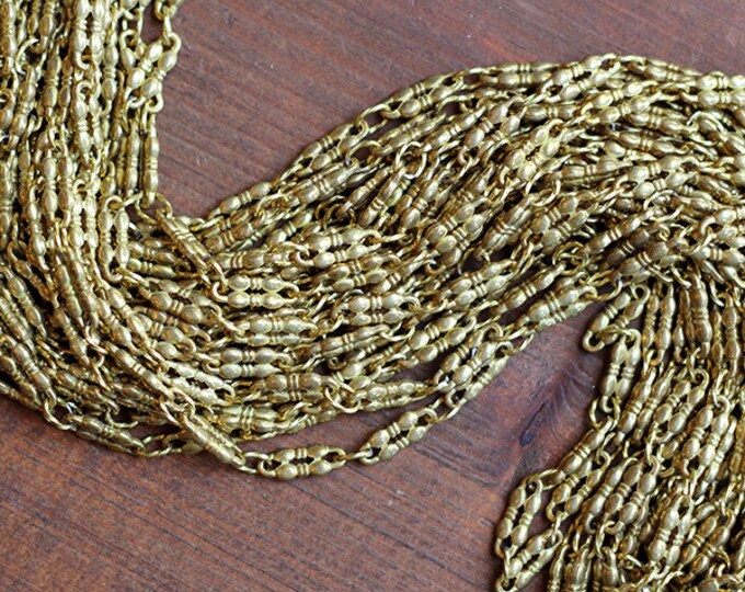 Vintage Solid Brass Watch Chain by the Foot Etsy