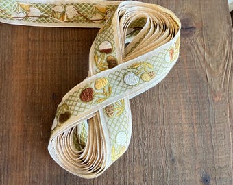 Vintage Japanese Jacquard in Olive Beige and Fawn Berries by the yard