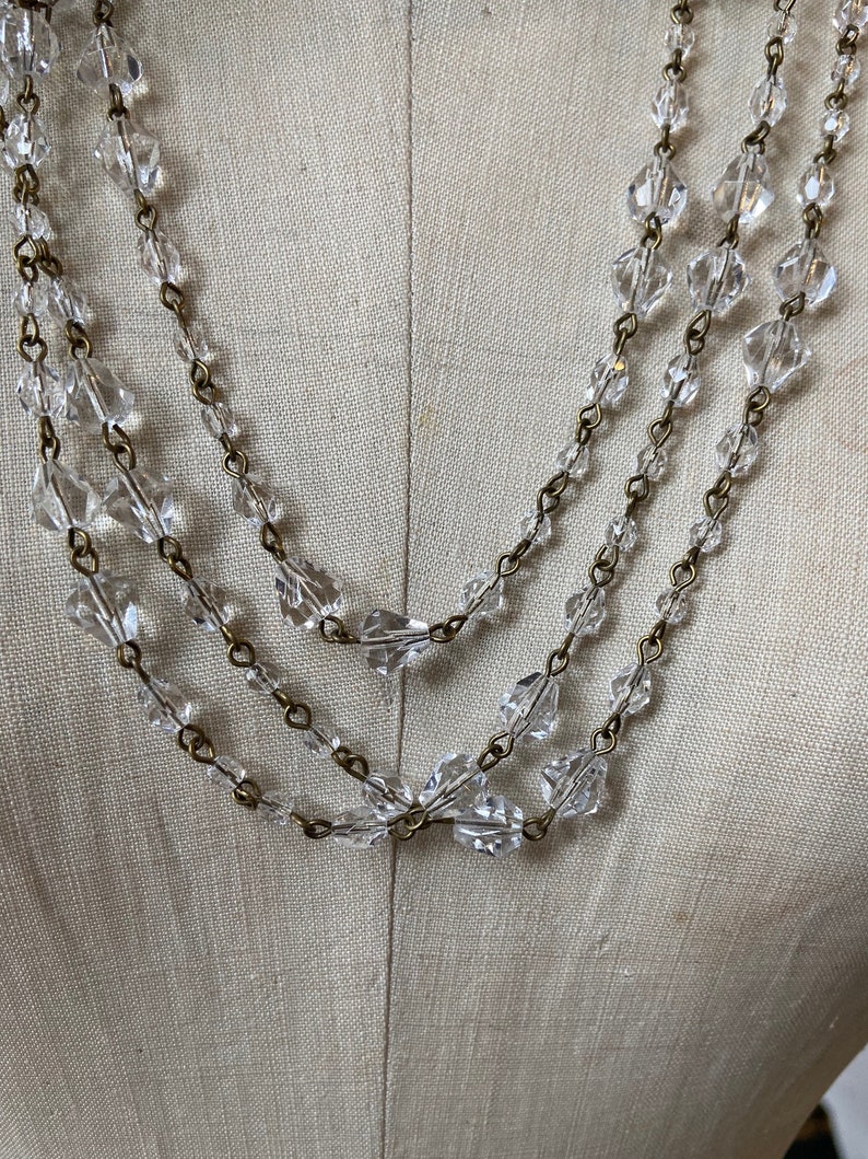 Handmade Bead Chain Japanese Bell Sequence in Crystal