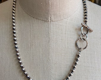 Nexus Ball Chain Necklace - Aged Sterling Finish