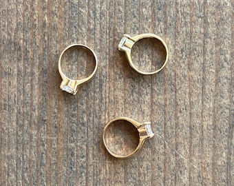 Vintage Baby Ring in Gold with Brilliant Cubic Zirconia Stone by the piece