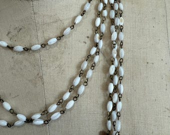 Mother of Pearl Rice Bead Chain by the foot