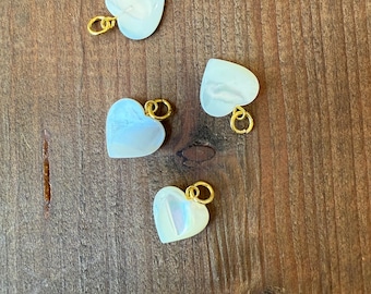 Vintage Mother of Pearl Heart Pendant, Small