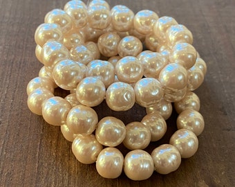 10mm Japanese Baroque Pearls in Original Haskell Cream