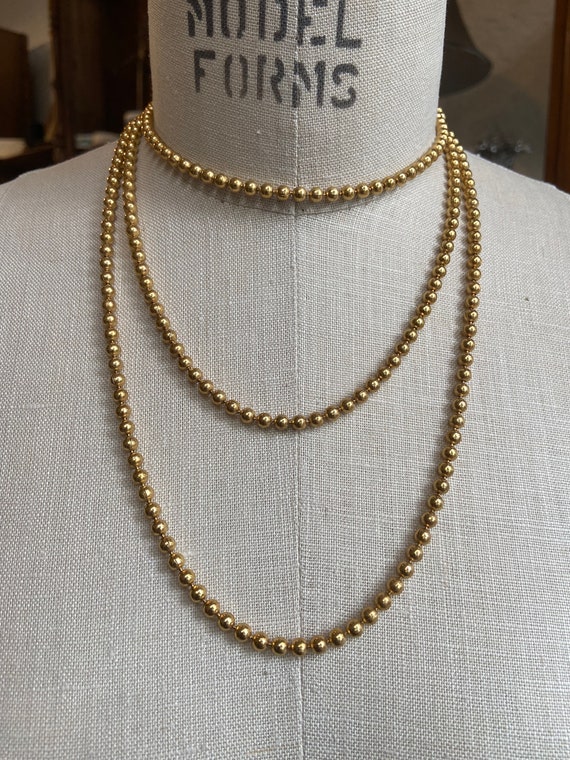 54" Vintage Polished Brass Ball Chain Rope