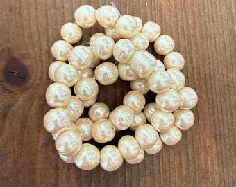10mm Japanese Baroque Pearls in Original Haskell Cream by the strand