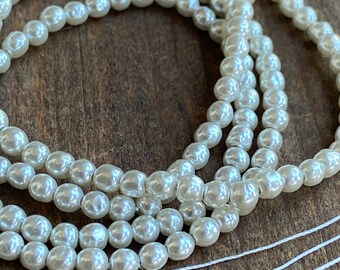 Vintage Haskell 3mm Round Baroque in Pale Silver Master Strand