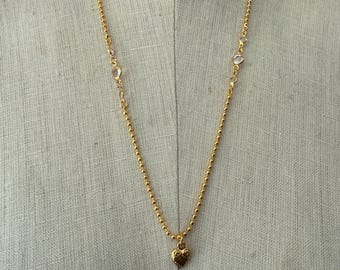 Coco Demi  Vintage Ball Chain Necklace with Crystal Bezel Accents