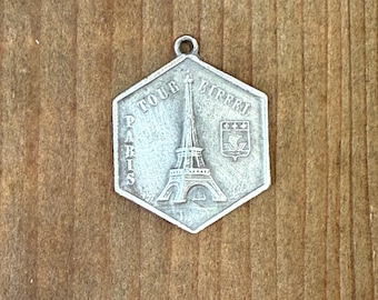 Vintage French Souvenir Bracelet Fob in Aged Sterling by the piece