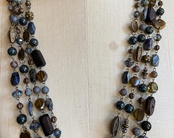 Horizon Sequence - Lapis, Vintage Hand Carved Wood and More, by the foot