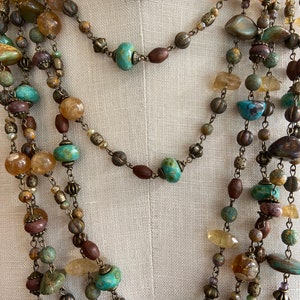 Arroyo Sequenced Chain - Amber and Turquoise Palette - by the foot