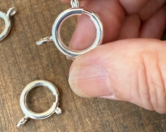 Oversized Brass Spring Ring with Hasp - Fine Silver Finish .999 by the piece