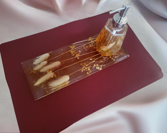 Featured listing image: Handmade Soap dispenser and Tray.