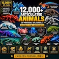 12,000+ Articulated Animal STL Bundle | Dragons, Zoo Animals, Dinosaurs, Sea Creatures, Reptiles & More | 3D Printable Files