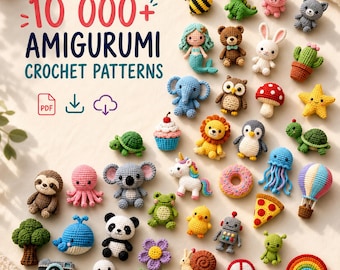 10,000+ Crochet Animal Patterns Bundle | Amigurumi PDF Patterns | Beginner-Friendly Crochet Animals | Instant Download