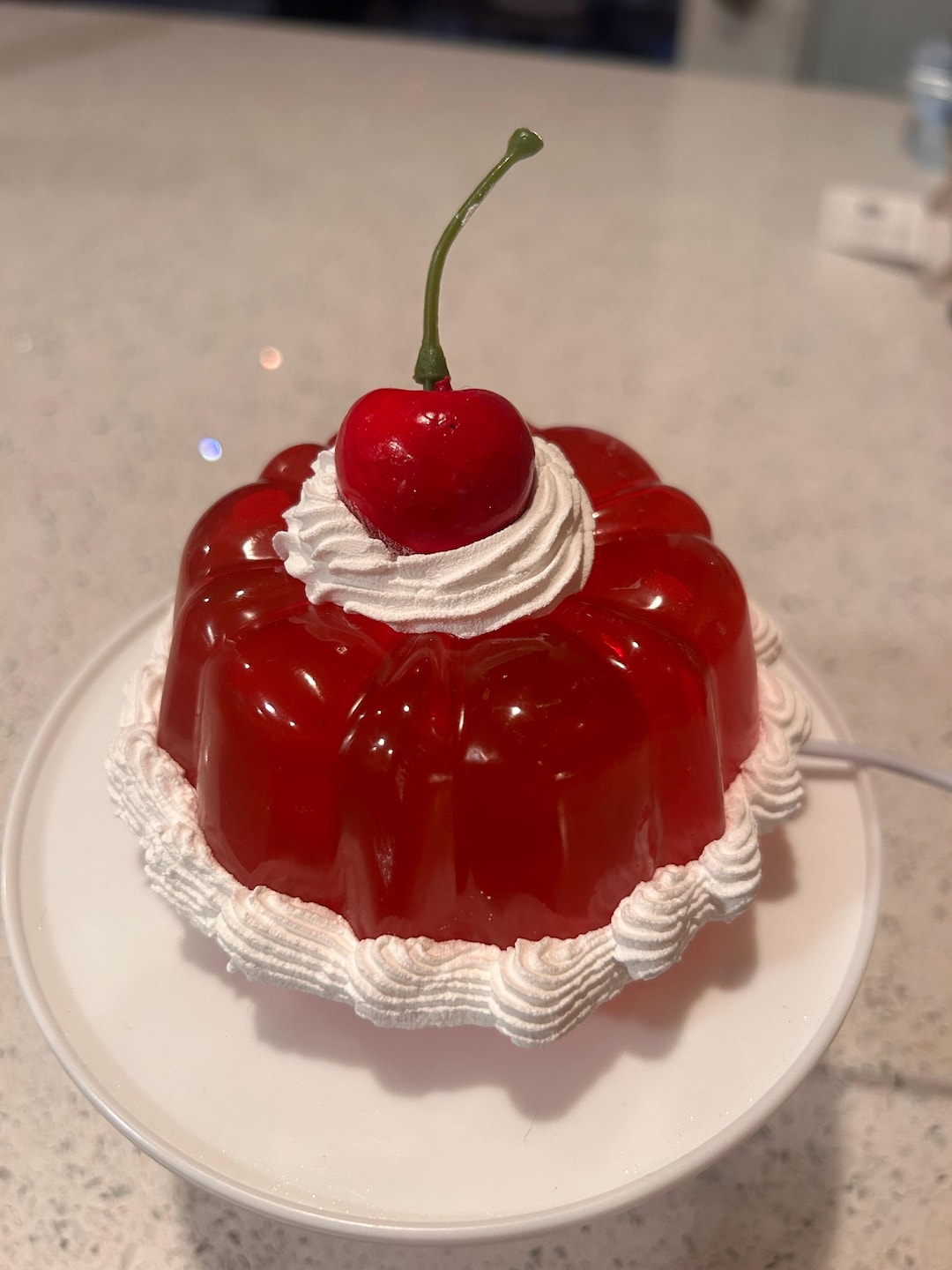 Jello Light Handmade Resin Cherry Jello Pie Light: Retro Kitsch Decor - Etsy