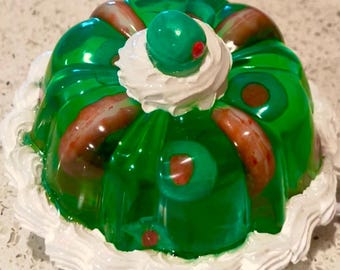 Shrimp and Olives 1960’s Light Jello Mold Kitschy Resin Retro Sputnik Dopamine Art