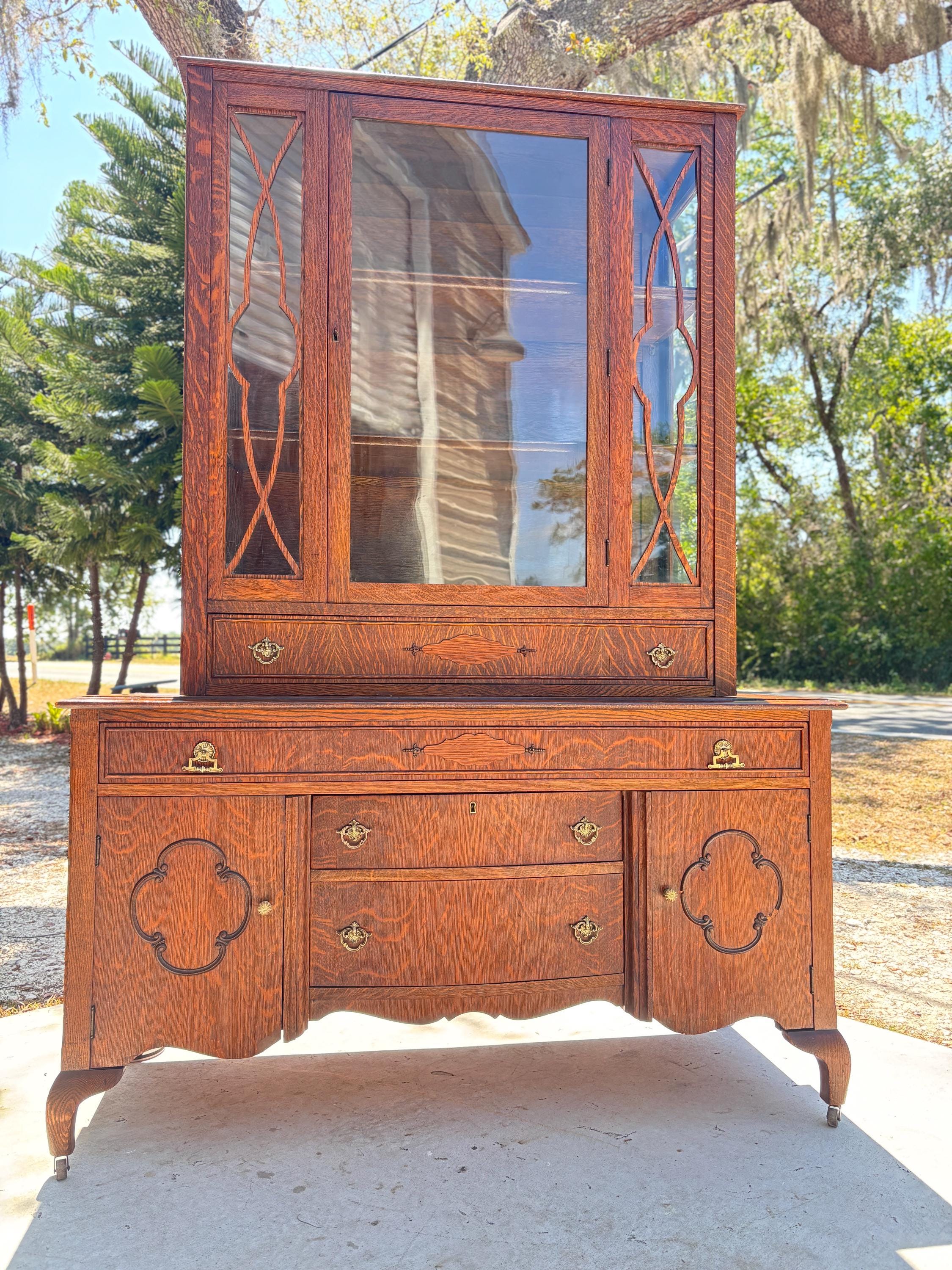 Antique Quarter Sawn Oak Buffet - Etsy