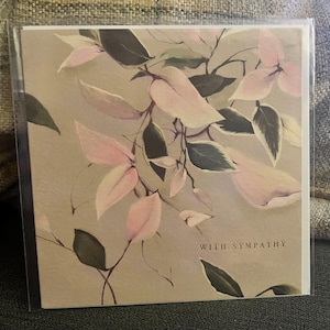 Carte de sympathie élégante - Motif floral | Message « Avec sympathie »