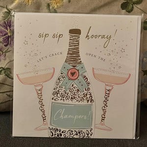 Sip Sip Hoera! Champagne-vieringskaart – perfect voor elk vrolijk moment
