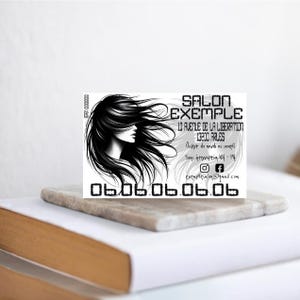 Carte de visite originale, coiffure, coiffeur, coiffeuse, salon de coiffure avec QR code si besoin
