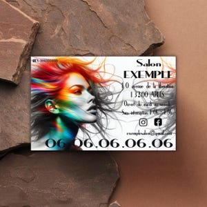 Carte de visite originale, coiffure, coiffeur, coiffeuse, salon de coiffure avec QR code si besoin