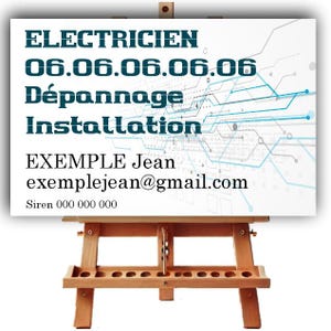 Origineel visitekaartje, gediplomeerd elektricien, elektriciteit, elektrische renovatie, verlichting, beveiliging, aanpasbaar, afdrukbaar