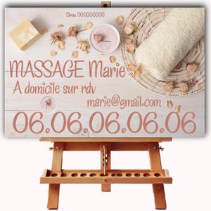 Original-Visitenkarte, Massage, Wohlbefinden, entspannende Behandlung, Massagetherapie, Sophrologie mit QR-Code, falls erforderlich mit QR-Code, falls erforderlich