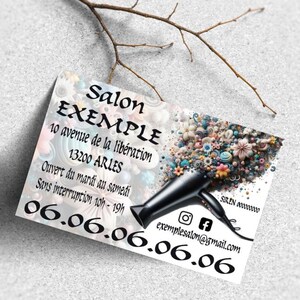 Carte de visite originale, coiffure, coiffeur, coiffeuse, salon de coiffure avec QR code si besoin