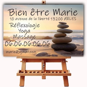 Original-Visitenkarte, Massage, Wohlbefinden, entspannende Behandlung, Massagetherapie, Sophrologie mit QR-Code, falls erforderlich