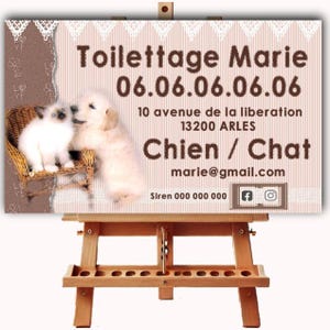 Origineel visitekaartje, dieren, oppas, trimsalon, dierenbedrijf, hond, kat, aanpasbaar en afdrukbaar met QR-code indien nodig