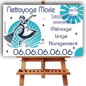 Carte de visite originale service nettoyage menage entretien interieur proprete airbnb location maison bureau professionnel personnalisable